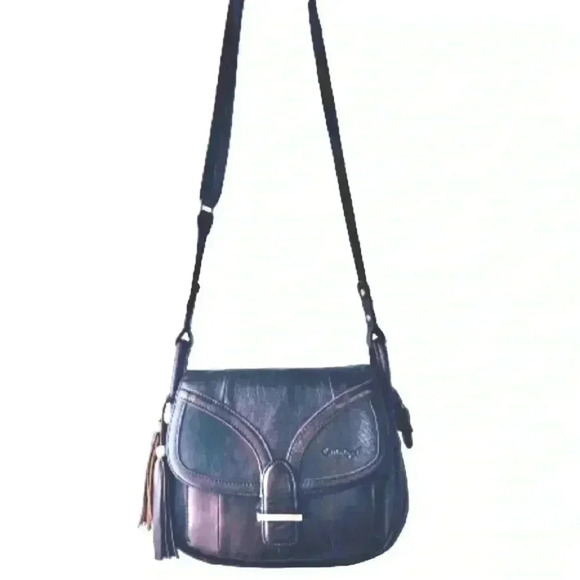 BAG Cobbler Legend Leather  Crossbody Bag brown Single Tab Zip Closure - Picture 2 of 16